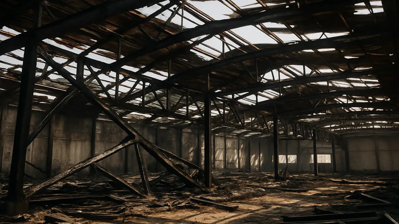 Colapso de Cobertura Após Incêndio: Como Avaliar Treliças, Terças e Ligações